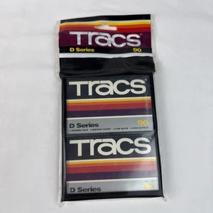 NOS Vintage Tracs D Seires 2 Pack Cassette Tapes Blank 90 Minutes Low Noise - Picture 1 of 2