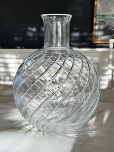 Baccarat France Cyclades Cut Crystal Glass Large Balloon Bulb Flower Vase 10" - Picture 1 of 6