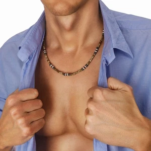 Collana Perline Uomo Perline Stile Surfista Uomo Clubbing Spiaggia Regalo per Lui Uomo Ragazzi - Foto 1 di 74