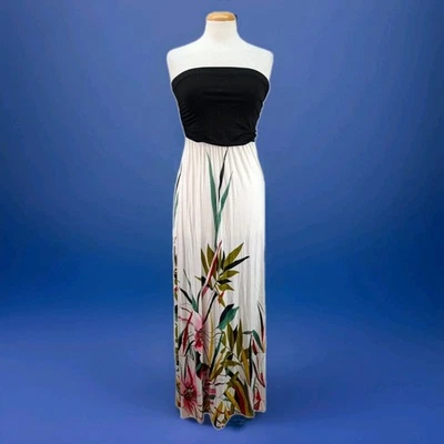 Maxi Vestido Twenty One Tubo Top Bandeau Sin Tirantes Talla M Boho Resort Playa Floral Foto 1 de 4