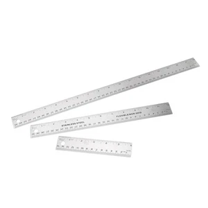 ✈3pcs Cork Back Metal Ruler Non Slip Straight Edge Measuring Device Tool - Picture 1 of 12