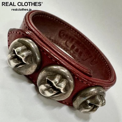 [Usado] CORAZONES CROMADOS 3 botones 2 broches de presión pulsera de cuero L&T/Labios y Bronceado Foto 1 de 4