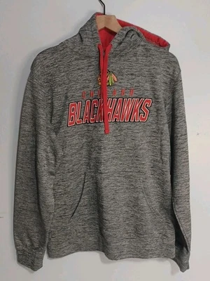 Sudadera con Capucha NHL Chicago Blackhawks Para Hombre Talla M Gris Bordado Logo Pullover (F2) Foto 1 de 4