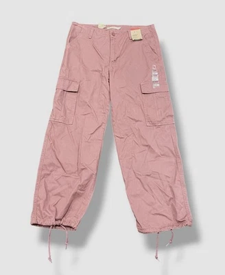 Calça cargo Levi's feminina rosa '94 algodão folgado cintura alta tamanho 30 - Imagem 1 de 3