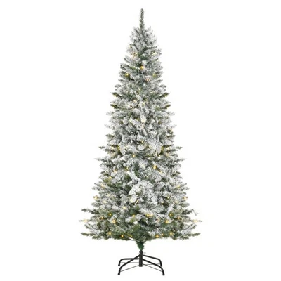 HOMCOM Albero di Natale Innevato con 250 Luci Colorate 829 Rami Alto 210cm Verde - Immagine 1 di 4