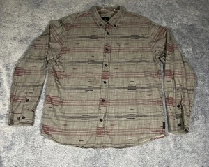 Prana Long Sleeve Dress Shirt Men's Medium Grey Front Pocket 100% Organic Cotton - Picture 1 of 19