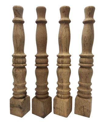 Farmhouse Table Legs, Legs for Furniture Set of 4 Unfinished Wood 16 inch Set E - Image 1 of 4