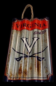 University Virginia Cavaliers Corrugated Metal Ornament Christmas 3” X 5” - Picture 1 of 14