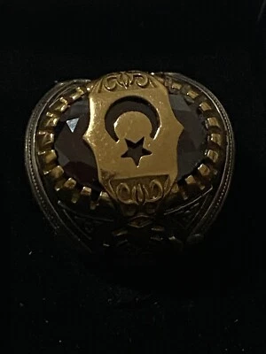 925 sterling silver ring Amber Stone Handmade Modified Item - Image 1 of 4