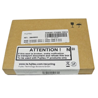 Fujitsu 16GB PC3L-12800R 2Rx4 ECC DDR3-1600 240 pin S26361-F5309-R643 nuovo i... - Immagine 1 di 3