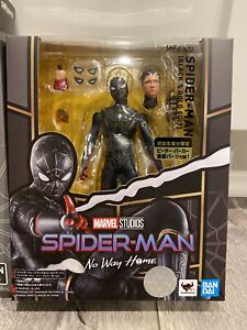 🔥S.H.Figuarts Spider-Man BLACK & GOLD SUIT WITH STAND No Way Home US SELLER