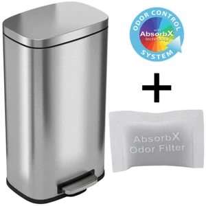 iTouchless SoftStep 8 Gallon Stainless Steel Step Trash Can, 30 Liter - Picture 1 of 8