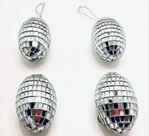 GLASS MIRROR EGG CHRISTMAS TREE ORNAMENTS - Picture 1 of 1