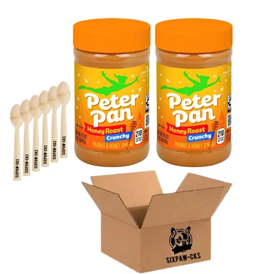 Peter Pan Crunchy Honey Roast Peanut Spread 16.3 OZ (2Pack) Bundled with 6  Spre - Image 1 of 4