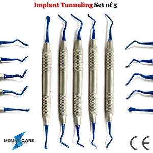 IMPLANT VISTA TUNNELING PROCEDURE TITANIUM IMPLANT DENTAL INSTRUMENTS SET OF 5 - Picture 1 of 7
