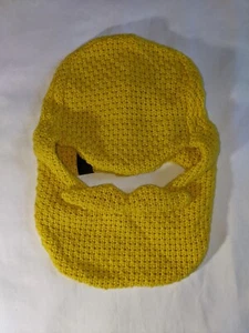 Bartkopf Strickmütze blond Schnurrbart Maske Acryl Wolle - Bild 1 von 12