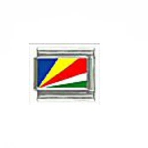 Seychelles flag Italian charm - fits 9mm classic Italian Charm bracelets - Picture 1 of 1