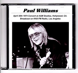 RARE 1974 PAUL WILLIAMS A&M STUDIOS KNX-FM L.A. RADIO BROADCAST CONCERT CD - NEW - Picture 1 of 4