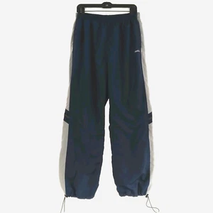 Reebok Sweatpants Mens Large Navy Blue Athletic Track Pants Draw String Lined - Picture 1 of 11