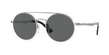 PERSOL PO2496S 518_B1 Round Silver Dark Grey 52 mm Unisex Sunglasses