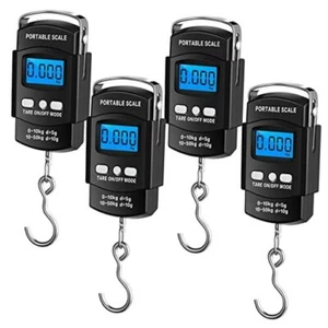 4 Pcs Digital Fish Scale 110lb/ 50kg Weight Capacity Electronic Hanging Scale - Picture 1 of 8