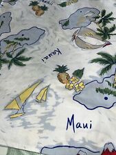 Pottery Barn Kids TWIN Duvet Cover Island Tropical Sailing Palm Trees Hawaii
