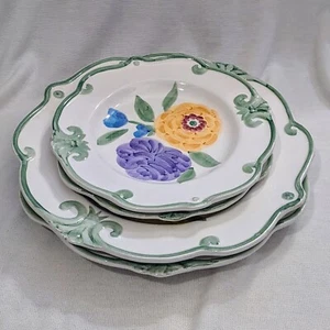 Rachelle by Sauvignon 4-Piece Plate Set – Floral Dinner & Salad Plates - Picture 1 of 5