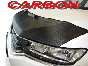 CARBON FIBER LOOK CAR HOOD BONNET BRA fit Fiat 500L  NOSE FRONT END MASK - Picture 1 of 7