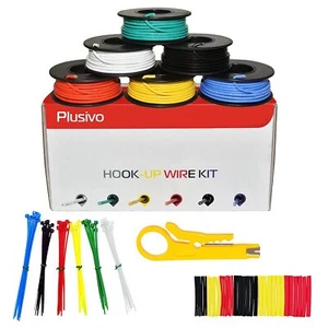 22 AWG Solid Core Wire Kit – 22 Gauge PVC Coated Copper Wires Pre-Tinned 33ft or - Picture 1 of 1