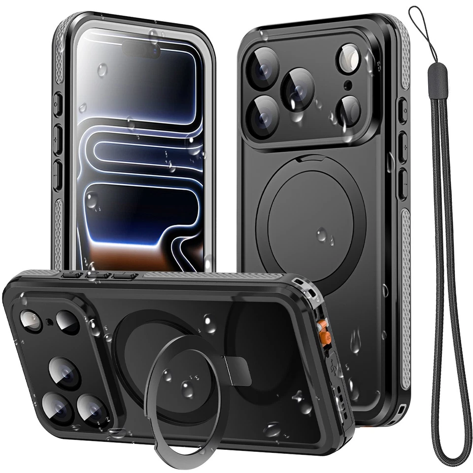 Funda impermeable Magsafe para iPhone 17 Pro Max 17 Air anillo magnético soporte cubierta Foto 1 de 4