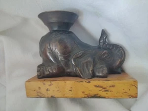 ¿Latón RARO? Elefante arrodillado - incienso, vela votiva, candelabro individual  - Imagen 1 de 7