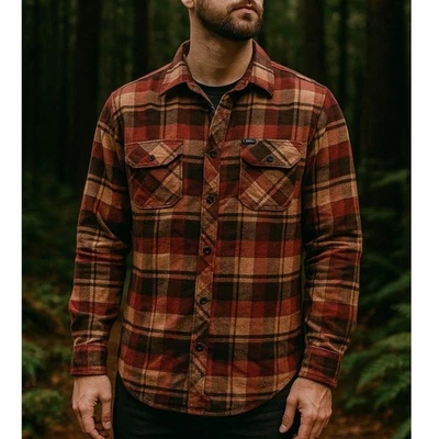 Camisa de franela con botones Brixton ropa de trabajo mediana grunge cabina interior forklore Foto 1 de 4