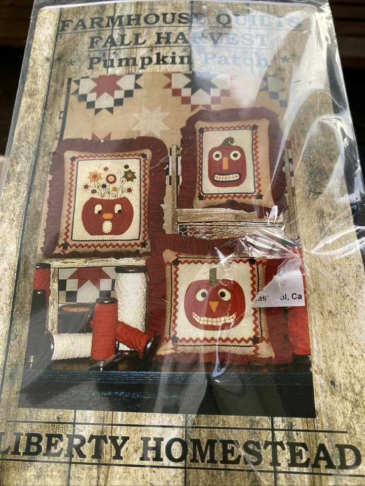 Pumpkin Patch Appliqued Pillows Sewing Pattern by Liberty Homestead LH203 - Image 1 of 2