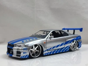 Jada 1/24 2002 Nissan Skyline R34 Gtr Iconic Fast Furious Sport Car Model - Picture 1 of 10