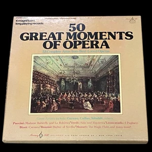50 Great Moments of Opera 4 Vinyl LP Record Set Mozart Verdi Puccini Rossini - Imagen 1 de 4