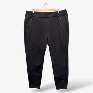 Talbots Fleece Lined Pants Black Polartec Pull On Zippered Pockets, Size 2X - Picture 1 of 7