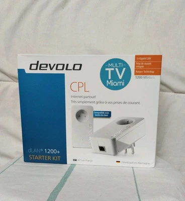 CPL DEVOLO Dlan 1200, 2 ADAPTATEURS ET 2 FICHES JR45 COMPATIBLE AVEC TOUTES BOX - Imagen 1 de 4