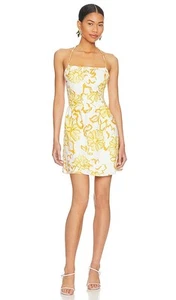 Faithfull The Brand Women Serra Mini Dress Basic Sleeved Yellow XS - Picture 1 of 3