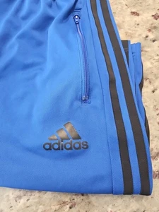 Adidas Men's 3 Stripe Shorts With Zipper Pockets/ Blue With Black Stripe/LARGE - Picture 1 of 19