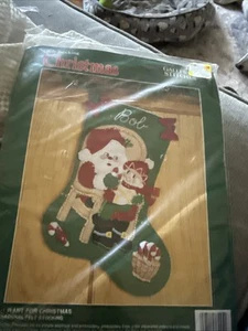 Kit de Medias de Fieltro Vintage Bucilla All I Want For Christmas 15", Nuevo 33095 - Imagen 1 de 5