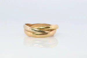 Anillo Cartier vintage de 18 k. Auténtica banda rodante tricolor Cartier Trinity de los años 60 - Imagen 1 de 5