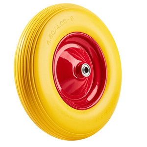 Rueda maciza de carretilla anti-pinchazos 120 Kg diametro 35  Amarillo - G