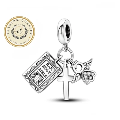 Holy Bible Charm For Bracelet, Sterling Silver Charm, Religious Charm - Image 1 of 4
