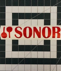 Sonor Drum 🥁 Head Decal Red High Quality Permanent Vinyl Made In USA 1.75 X 9” - Picture 1 of 7