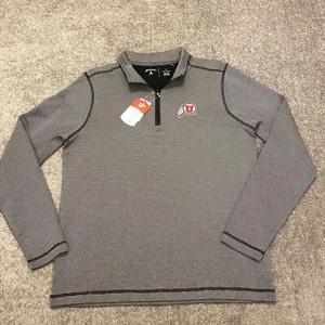 Utah Utes Mens Sweater Small Gray Pullover Lightweight Antigua Logo NCAA NEW - Picture 1 of 10