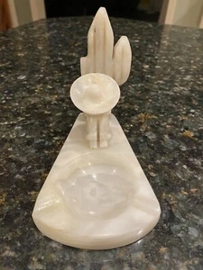 Vintage Mexican Siesta Sleeping Man Ashtray Cenicero Stone Onyx Marble 7.25x5x4" - Picture 1 of 8