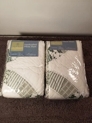 Juego de 2 fundas de almohada estándar acolchadas florales/guinga vintage Sears Foto 1 de 4