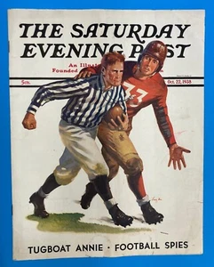 1938 Saturday Evening Post October 22 - Football Referee; Tugboat Annie - Picture 1 of 2