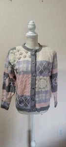 80s Vintage Hand Embroidered Jantzen Small Sweater - Picture 1 of 5