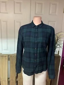 Massimo Dutti Woman’s Blue , Green Plaid Button Down Shirt Sz 10 - Picture 1 of 7